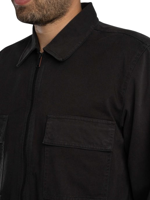 BOSS Lorum Zip Overshirt, Zwart - Image 5