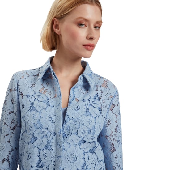 Ted Baker Gennoa Longline Lace Blue Shirt - Image 3