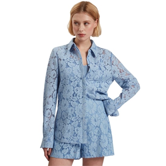 Ted Baker Gennoa Longline Lace Blue Shirt - Image 5