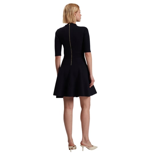 Ted Baker Lilano Geribbelde Gebreide Jurk Met Knoopdetails In Marineblauw - Image 3