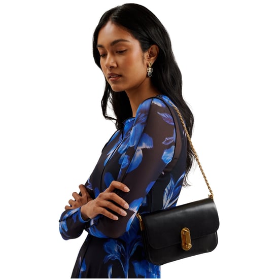 Ted Baker Kkaysa Polished Small Black Leather Crossbody Bag - Image 4