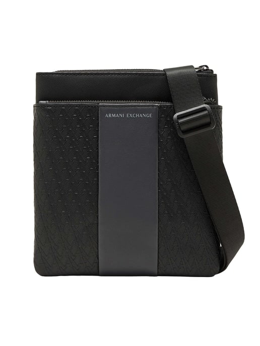 Armani Exchange Textured Logo Crossbody Bag, Black - Image 1