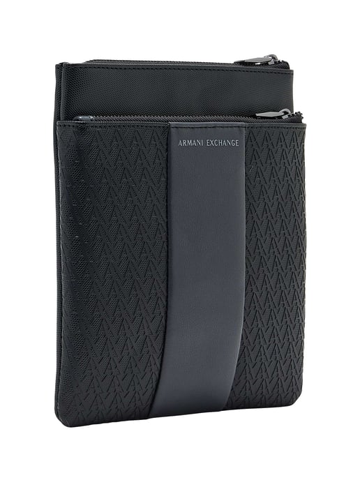 Armani Exchange Textured Logo Crossbody Bag, Black - Image 2