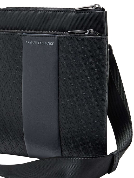 Armani Exchange Textured Logo Crossbody Bag, Black - Image 4