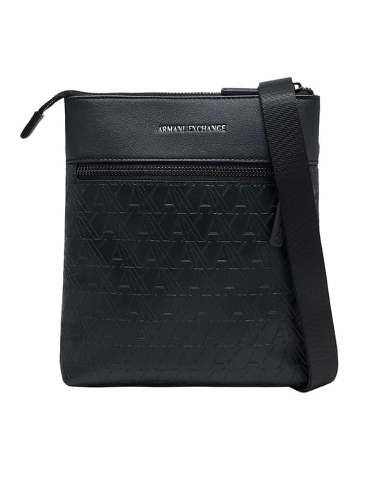 Armani Exchange Flat Crossbody Messenger Bag, Black - Image 1