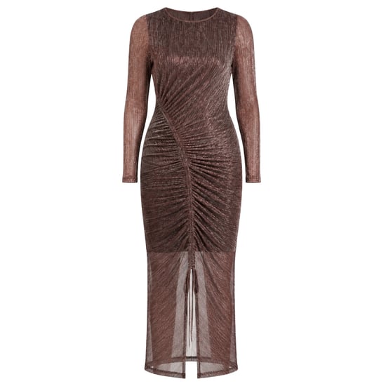 Ted Baker Anthers Metallic Bodycon Jurk Met Plooien In Roze - Image 1