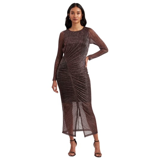 Ted Baker Anthers Metallic Bodycon Jurk Met Plooien In Roze - Image 2