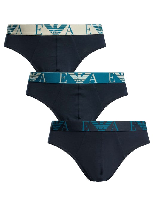 Emporio Armani 3-Paks Briefs, Blauw - Image 1