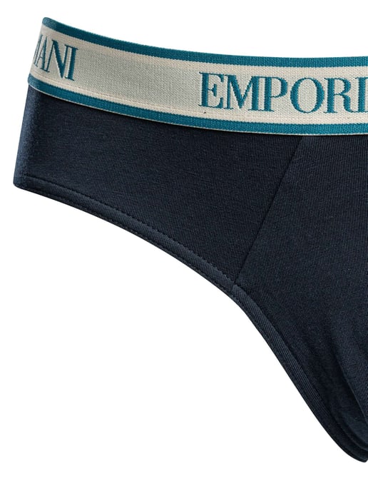 Emporio Armani Katoenen Stretchlegging Met 3 Pakjes, Blauw - Image 3