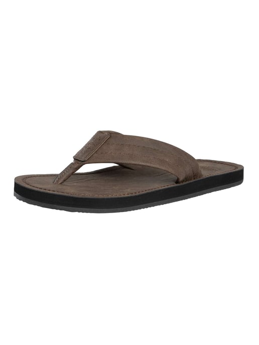 Superdry Vintage Flip Flops, Brown - Image 1