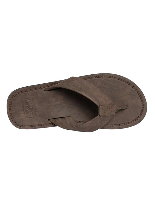 Superdry Vintage Flip Flops, Brown - Image 6