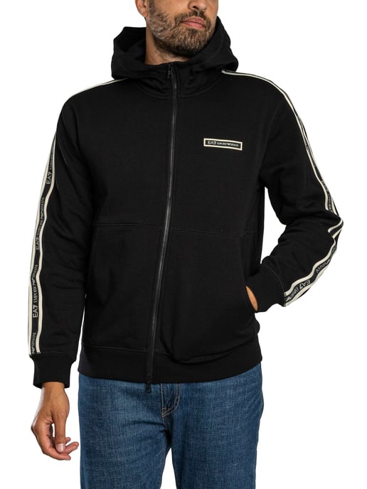 EA7 Hoodie Met Ritsvak Met Logo, Zwart - Image 2