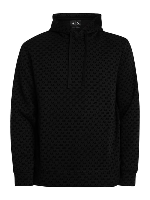 Armani Exchange Pullover Hoodie Met Patroon En Logo, Zwart - Image 5
