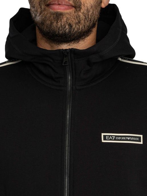 EA7 Hoodie Met Ritsvak Met Logo, Zwart - Image 5