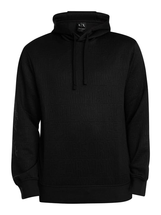 Armani Exchange Pullover Hoodie Met Merkpatroon, Zwart - Image 5