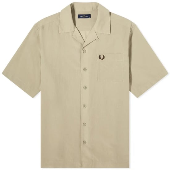 Fred Perry Getextureerd Lichtgewicht Warmgrijs Vakantiehemd - Image 1