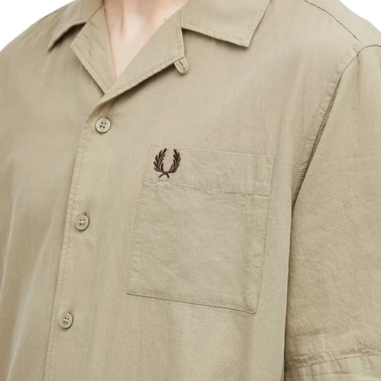 Fred Perry Getextureerd Lichtgewicht Warmgrijs Vakantiehemd - Image 3