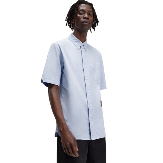 Fred Perry Oxford Overhemd Met Korte Mouwen In De Kleur Licht Rookgrijs - Image 3
