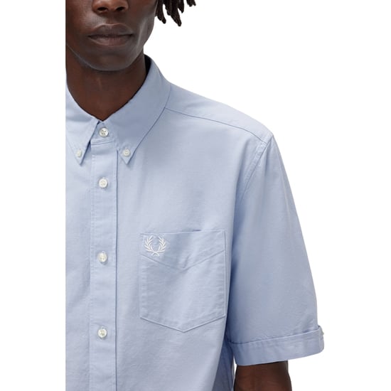 Fred Perry Oxford Overhemd Met Korte Mouwen In De Kleur Licht Rookgrijs - Image 4