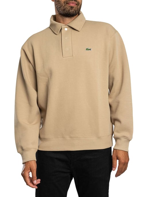 Lacoste Poloshirt Met Lange Mouwen En Logo, Beige - Image 1