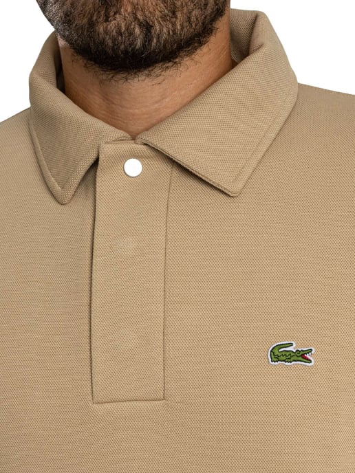 Lacoste Poloshirt Met Lange Mouwen En Logo, Beige - Image 4