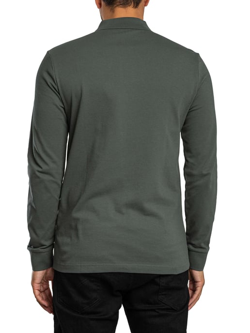 BOSS Passerby Longsleeved Polo Shirt, Green - Image 3