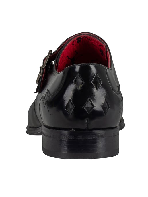 Jeffery West Gepolijste Leren Schoenen Met Gesp, Zwart - Image 5