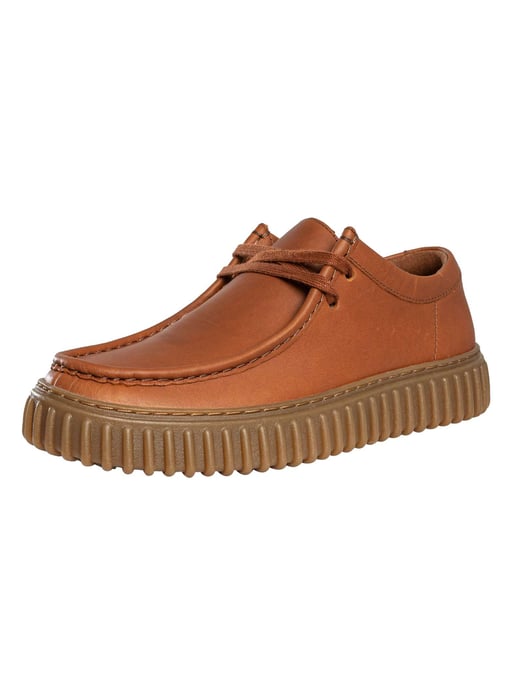 Clarks Torhill Lo Leather Shoes, Brown - Image 1