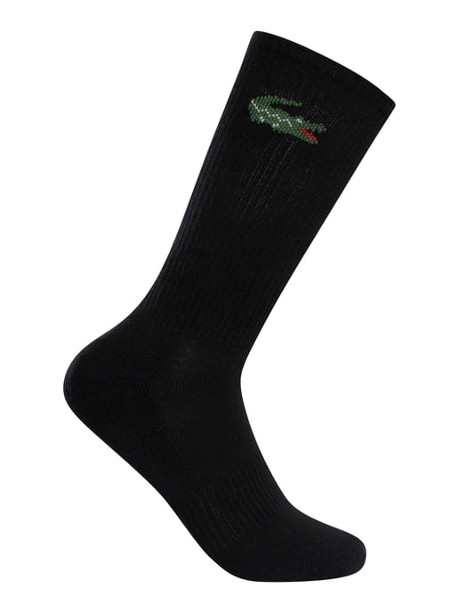 Lacoste 3 Pack Crew Socks, Black - Image 2