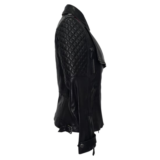 Burberry Quilted Accent Biker Jacket in Black Lamb Leather - Image 2