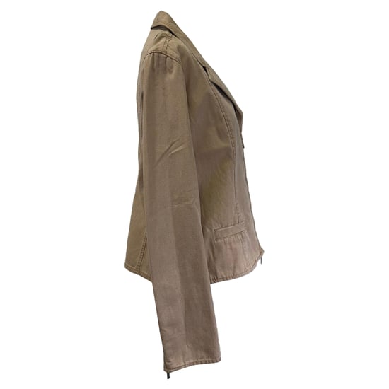 Chanel Zip-Up Denim Jacket in Brown Cotton - Image 2