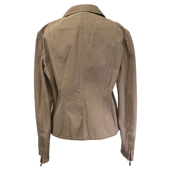 Chanel Zip-Up Denim Jacket in Brown Cotton - Image 4
