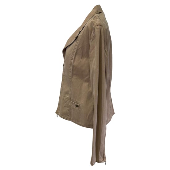 Chanel Zip-Up Denim Jacket in Brown Cotton - Image 5