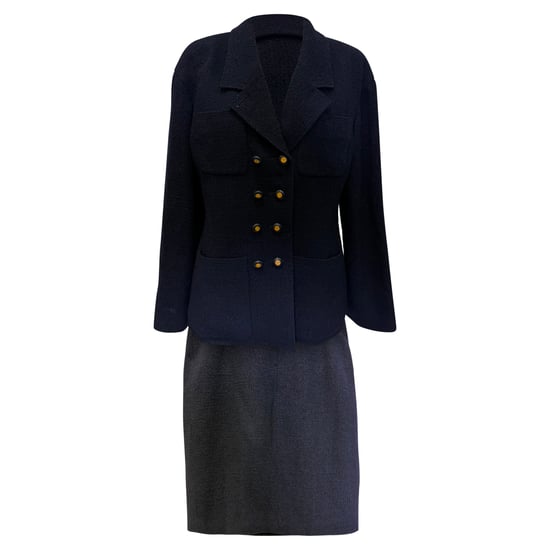 Chanel Evening Jacket and Skirt in Navy Blue Wool - Image 1