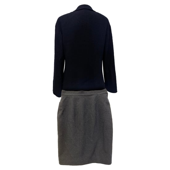 Chanel Evening Jacket and Skirt in Navy Blue Wool - Image 3