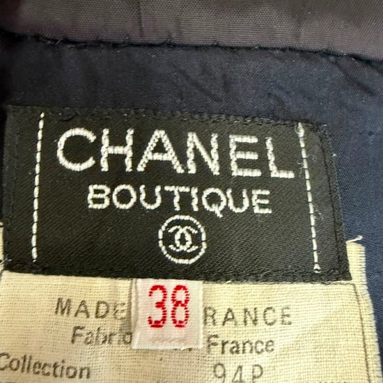 Chanel Evening Jacket and Skirt in Navy Blue Wool - Image 5