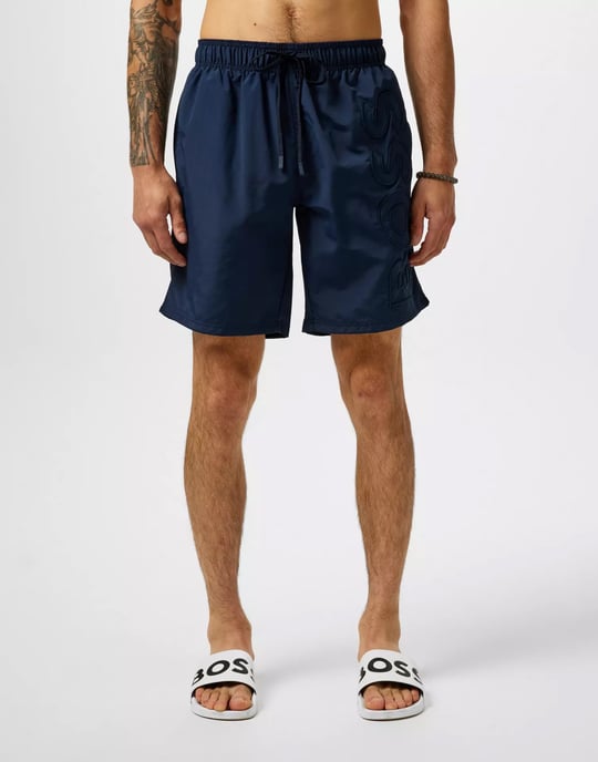 BOSS Bodywear Whale Swim Shorts - Navy - Image 3