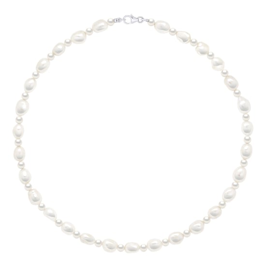 Necklace Genuine Freshwater Cultured Pearls Baroque 6-7 mm — Sterling Silver 925 — 42 cm - Image 1