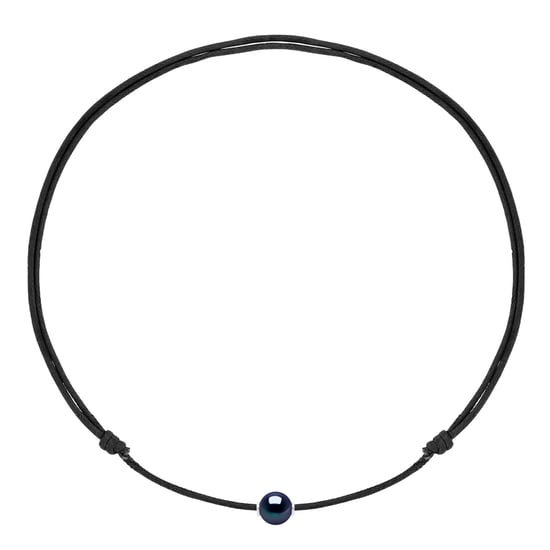 Necklace Genuine Freshwater Cultured Pearl Round 10-11 mm BLACK — Sterling Silver 925 — 50 cm — Men - Image 1