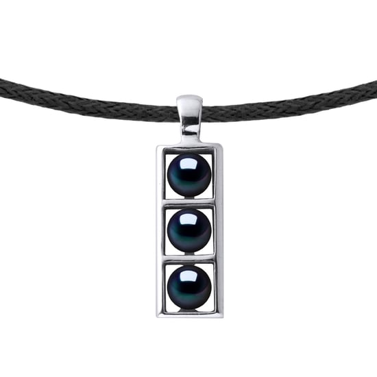 Necklace Genuine Freshwater Pearls Button 5-6 mm — Rhodium-Plated Sterling Silver 925 — 50 cm — Men - Image 1