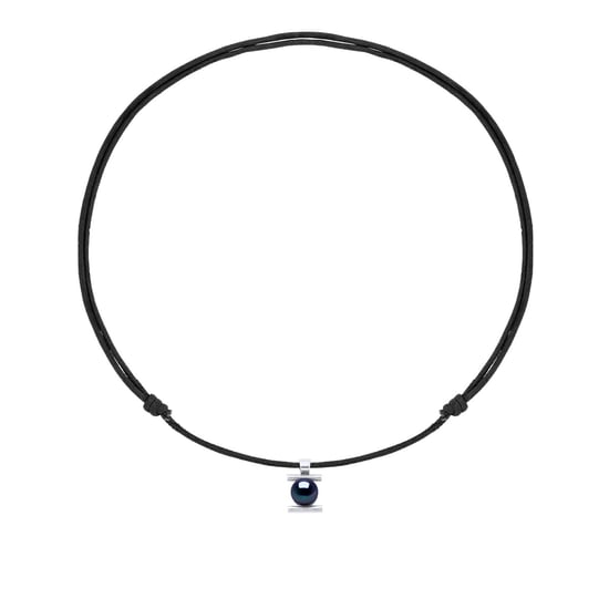 Necklace Genuine Freshwater Pearl Round 9-10 mm — Rhodium-Plated Sterling Silver 925 — 50 cm — Men - Image 3