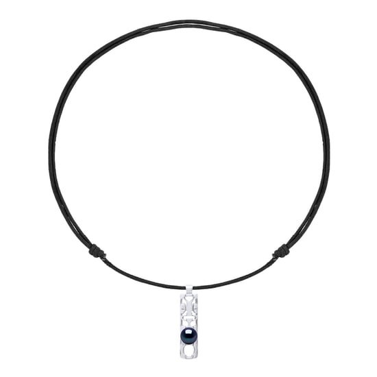 Necklace Genuine Freshwater Pearl Round 9-10 mm — Rhodium-Plated Sterling Silver 925 — 50 cm — Men - Image 3