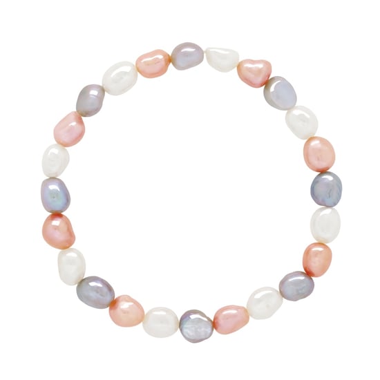 Bracelet Genuine Freshwater Cultured Pearls Baroque 6-7 mm — Sterling Silver 925 (925/1000) — 18 cm - Image 1