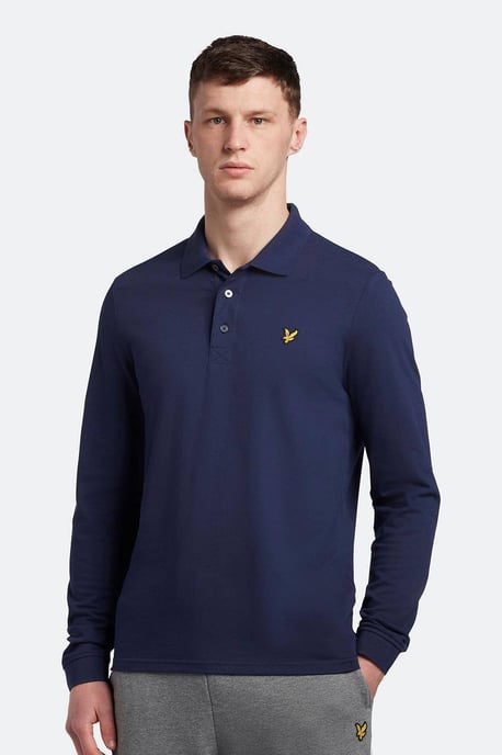 Lyle & Scott Polo shirt met lange mouwen in Marine - Image 2