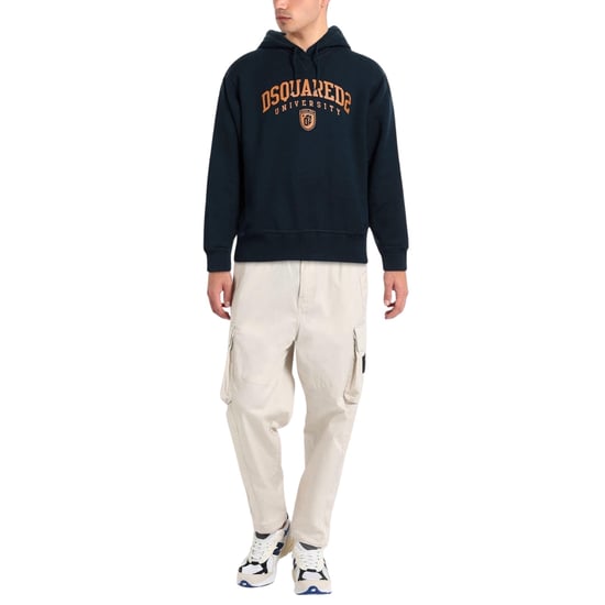 Dsquared2 Cool Fit Varsity Design Mörk Marinblå Hoodie - Image 3