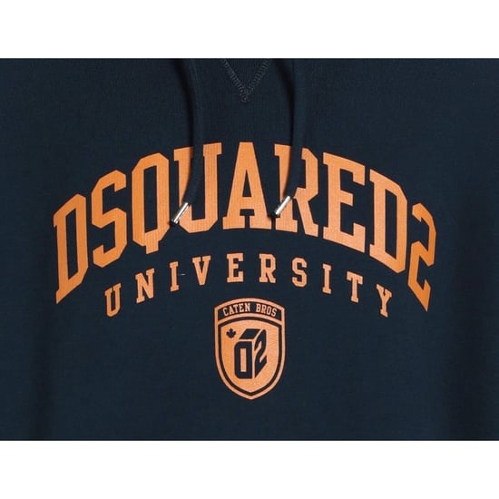 Dsquared2 Cool Fit Varsity Design Mörk Marinblå Hoodie - Image 4