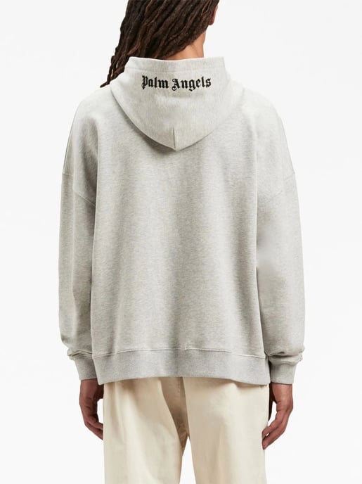 Palm Angels Embroidered Logo Hoodie in Grey - Image 2