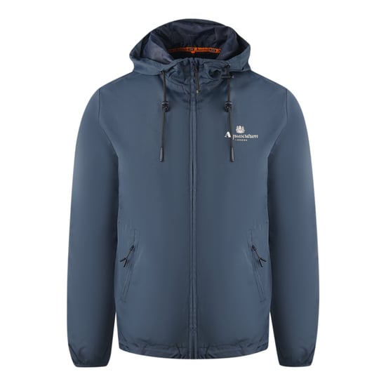 Aquascutum London Logo Navy Blue Active Windbreaker Jacket - Image 1