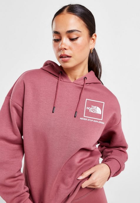 The North Face Womens Back New Fine Box Hoodie in Wild Ginger - Image 3