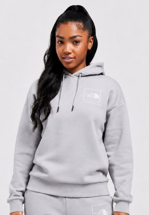 The North Face Womens Back New Fine Box Hoodie in Grey - Image 1